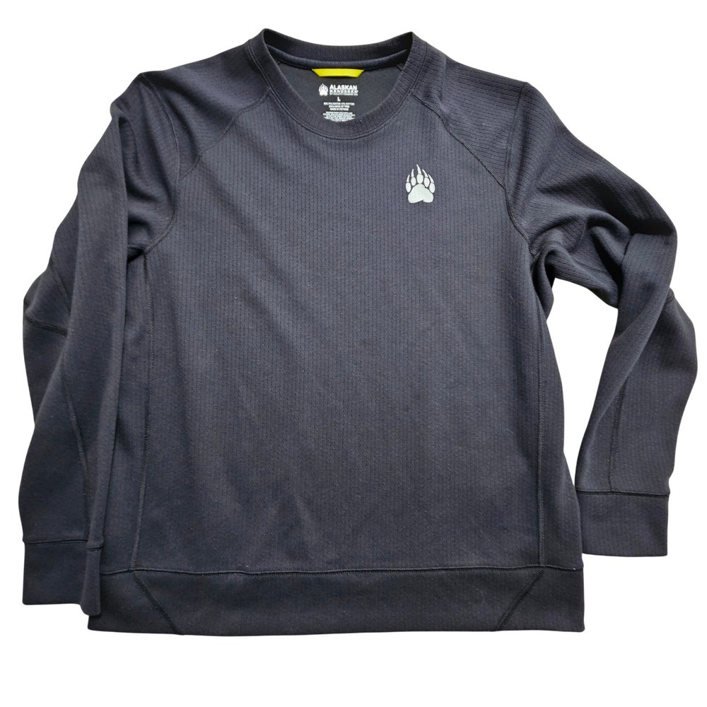 Alaskan Hardgear Duluth Trading Co Mens Black Textured Long Sleeve Shirt L 73265